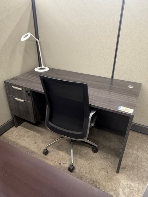 Stock PL Series Straight Desk – Coastal Gray