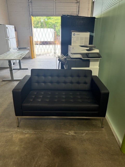 Black Tufted Loveseat