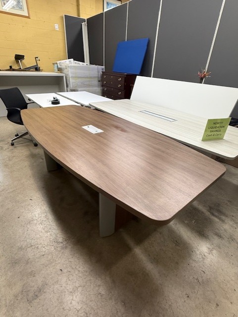 8' Walnut Boatshape Conference Table