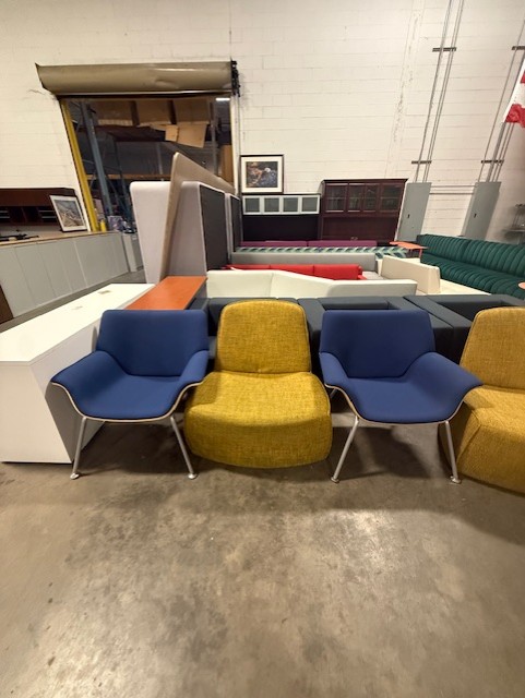 Herman Miller Swoop Chairs in Blue