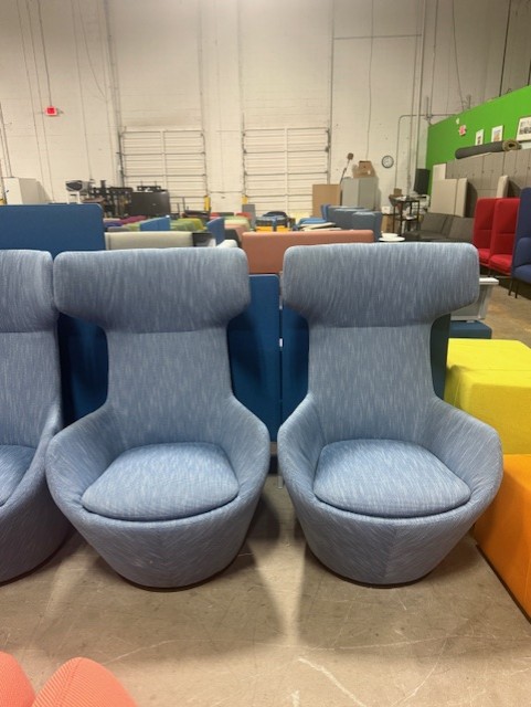 OFS Wingback Chairs in Blue