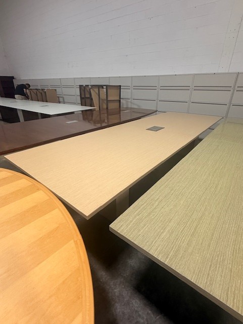 12' Light Maple Conference Table with Power