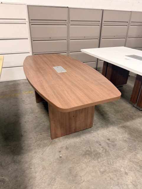 6' Walnut Boatshape Conference Table