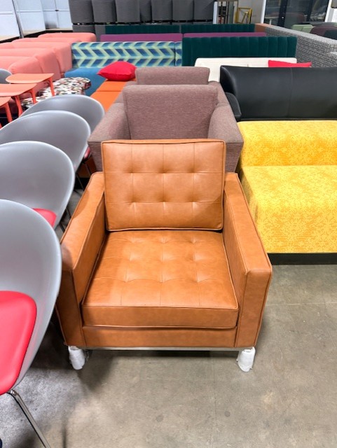 Cognac Tufted Club Chair