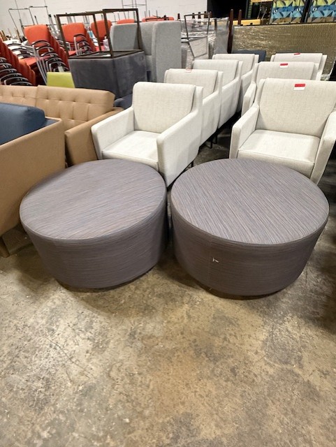 Round Gray Ottomans