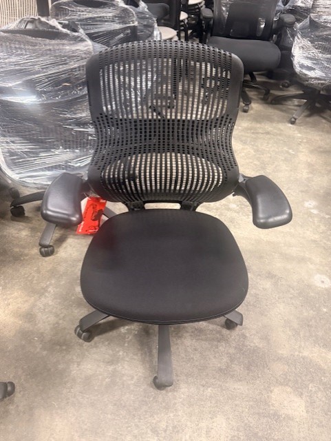 Knoll Generation Chairs with Black Seat and Back