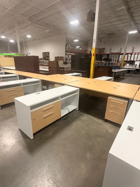 Maple and White L-Desks