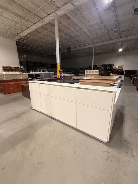Modern White Reception L-Desk