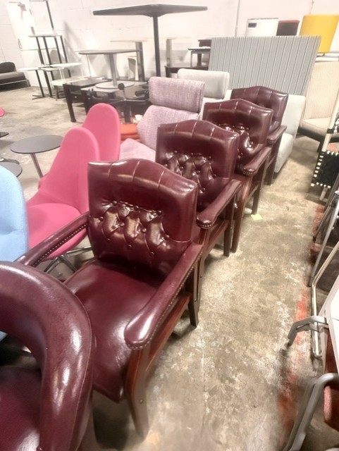 Burgundy High Back Guest Chairs