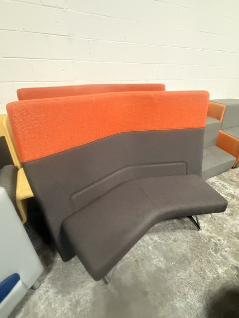 Charcoal and Orange High Back Benches