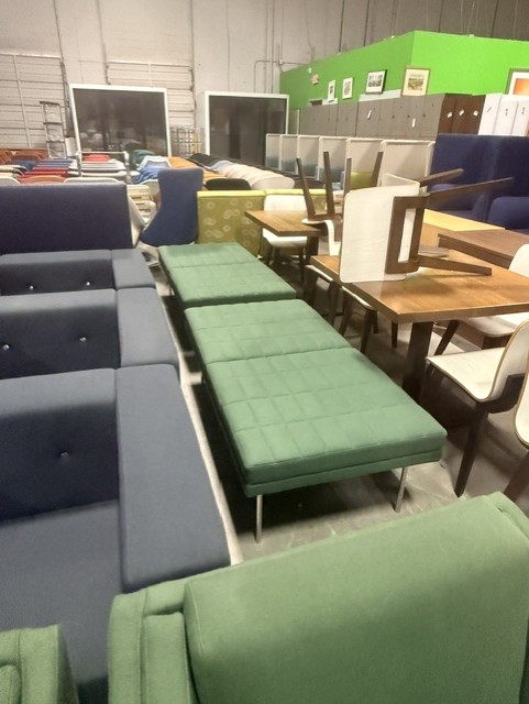 Green Tufted Ottomans