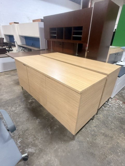 Oak 4-Door Credenzas