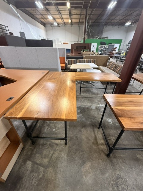 L-Desks with Modern Industrial Metal Base