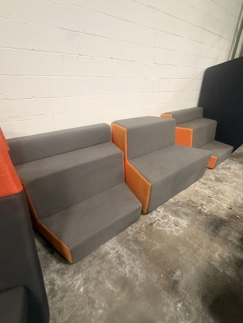 Gray and Orange Modular Seating