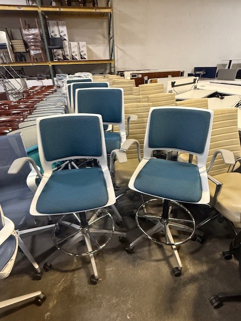 Sit on It Stools with Blue Seat